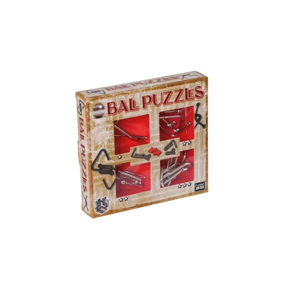 Fém ördöglakat szett - ball puzzle piros - logikai játék
