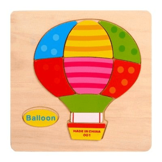 Fa puzzle hőlégballon - fajáték