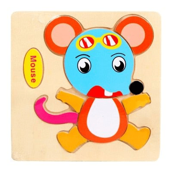 Fa puzzle - Egér (10 db-os készségfejlesztő játék)