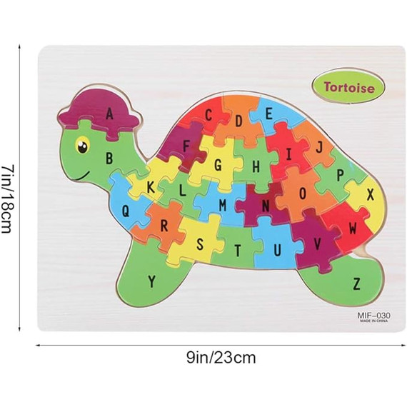 Fa puzzle - teknős betükkel - számokkal