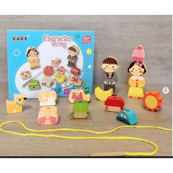 Fűzőcskés fejlesztő játék - Karakterek - Kabi  Character string