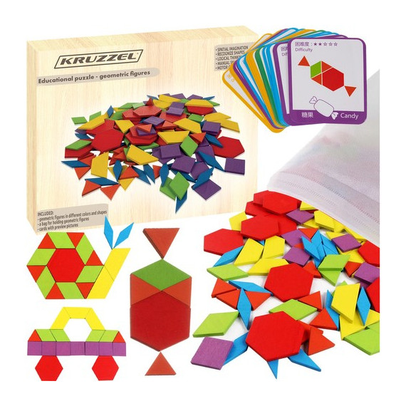 Geometric shapes oktató puzzle - mintakövető játék