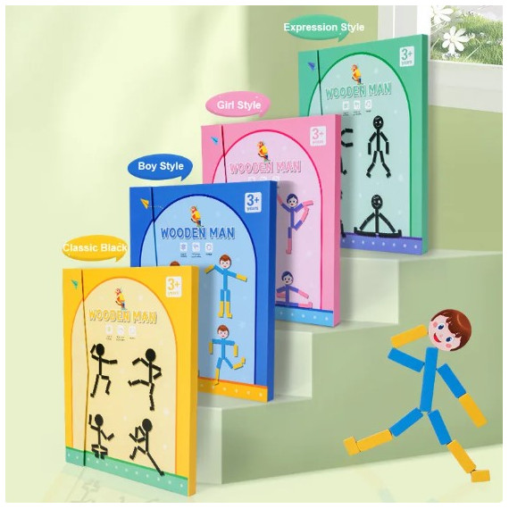 Pálcika sport ember (mágneses) - Wooden stick man magnetic - több féle Pálcika sport ember (mágneses) - Wooden stick man magnetic - több féle