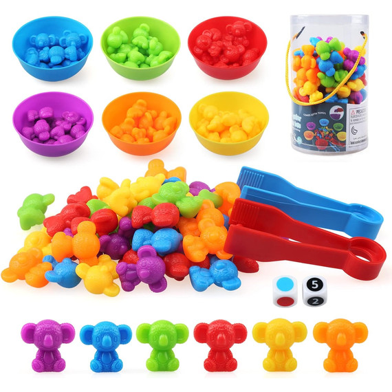 Montessori szortírozó és számoló játék - koalás 48 db-os