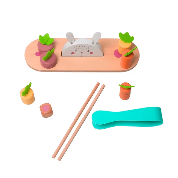 Egyensúlyozó nyuszi répával fából - Bunny balance