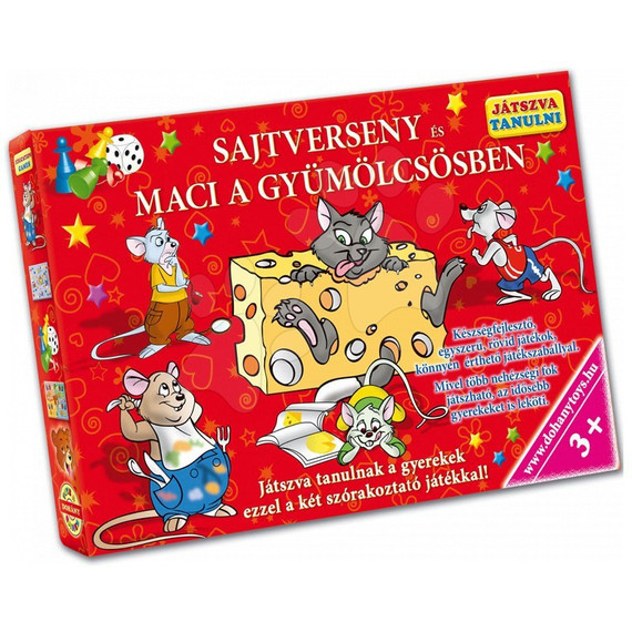 Játszva tanulni - Sajtverseny és Maci a gyümölcsösben - 2 az 1-ben társasjáték gyerekeknek Játszva tanulni - Sajtverseny és Maci a gyümölcsösben - 2 az 1-ben társasjáték gyerekeknek