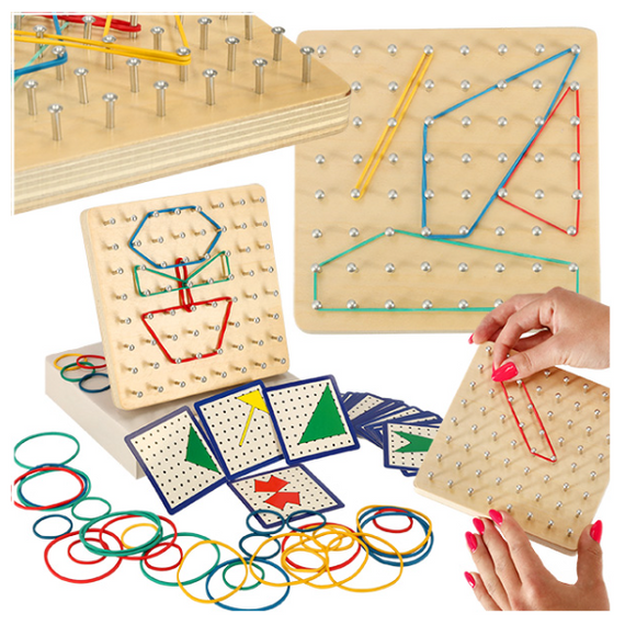 Geoboard fa puzzle - mintakövető játék