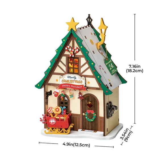 Csillogó karácsonyi ház - DIY miniatűr puzzle ház