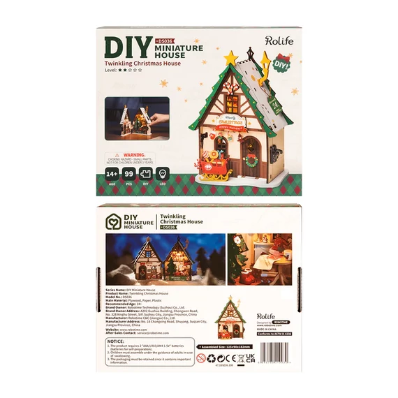 Csillogó karácsonyi ház - DIY miniatűr puzzle ház