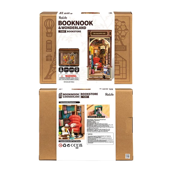 Könyvesbolt könyvsarok, könyvtámasz - 3d prémium puzzle