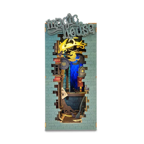 Varázslatos ház könyvsarok, könyvtámasz - 3d prémium puzzle