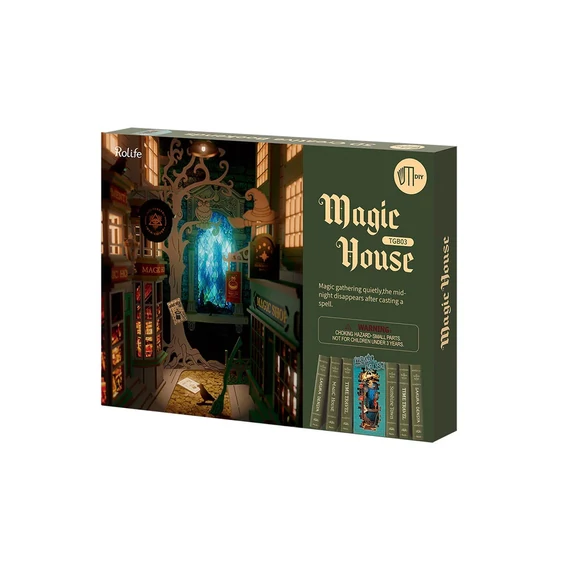 Varázslatos ház könyvsarok, könyvtámasz - 3d prémium puzzle