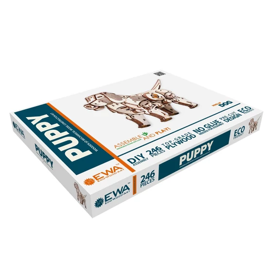 Kutya kölyök - prémium fa puzzle