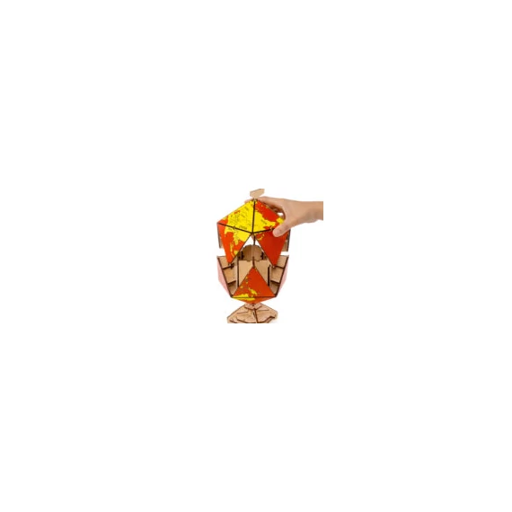 Ikozaéder földgömb piros - 3d prémium puzzle