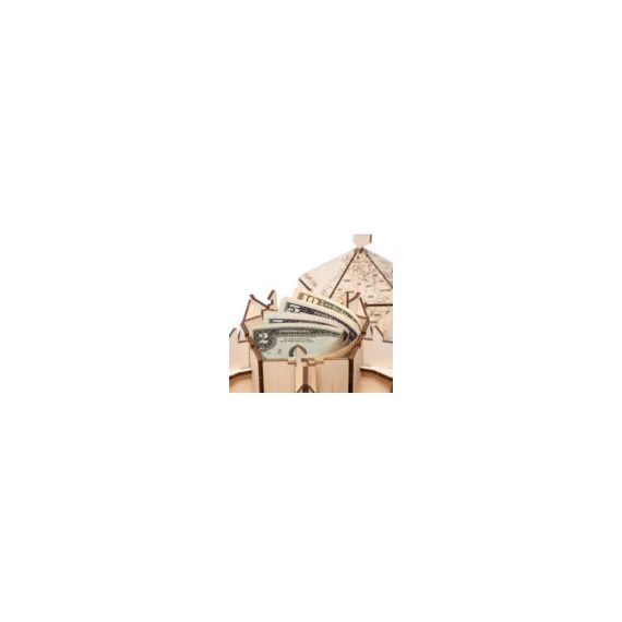 Ikozaéder földgömb piros - 3d prémium puzzle