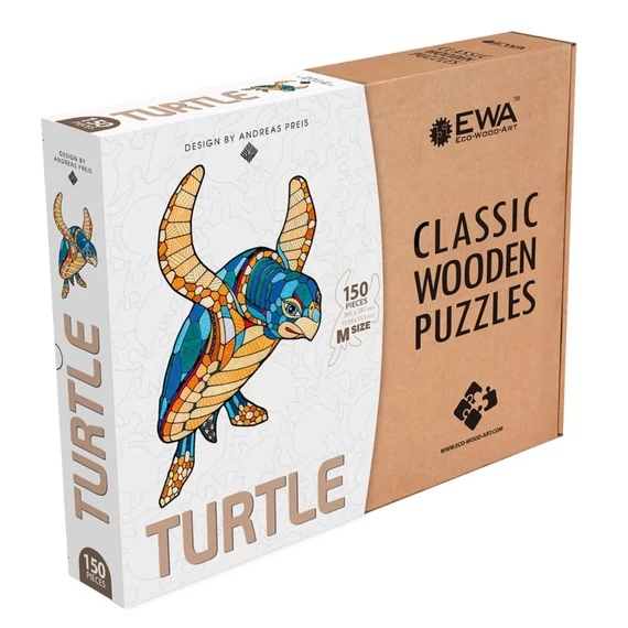 Prémium fa puzzle - Teknős 