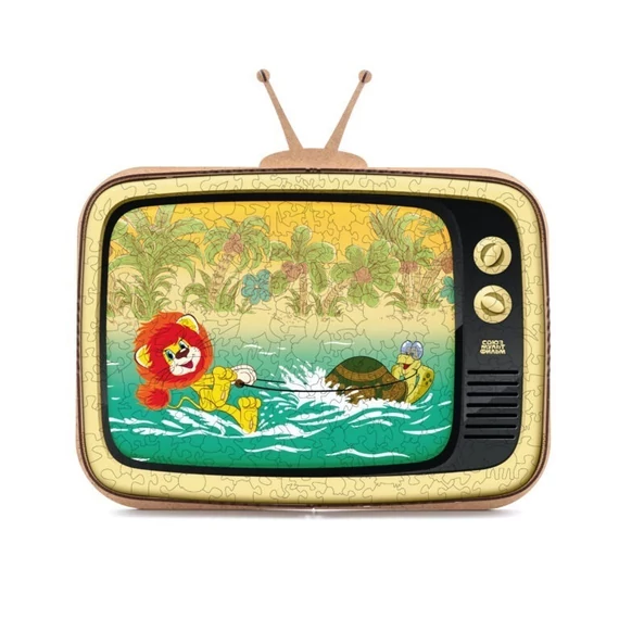 Prémium fa puzzle orosz mese - A kis oroszlán és a teknős  - Soyuzmultfilm