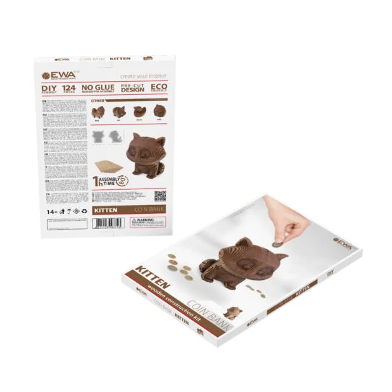 Prémium 3D fa puzzle - cica persely