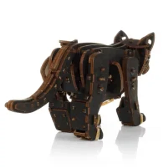 Fekete macska prémium fa puzzle 3d