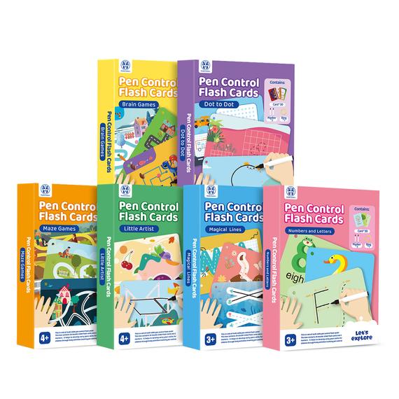 Vonalvezető   - Számok és betűk (Pen Control Flash Cards - Numbers and Letters- - Panda Juniors)