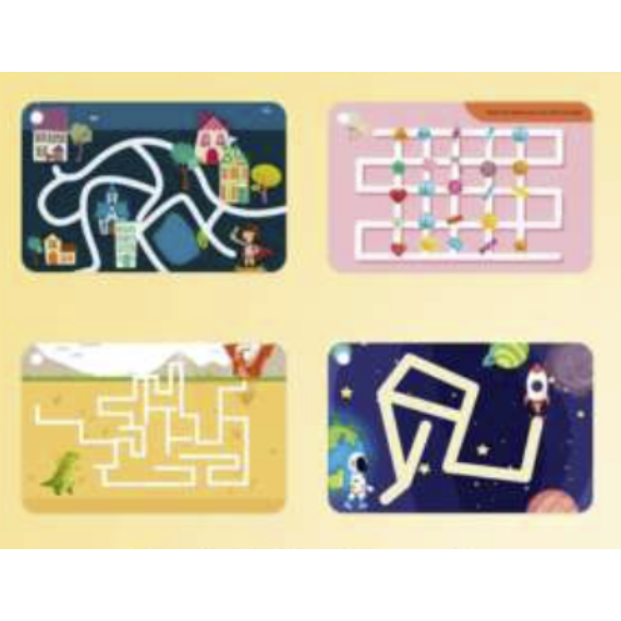 Vonalvezető   - Labirintus játékok (Pen Control Flash Cards - Maze Games - Panda Juniors)