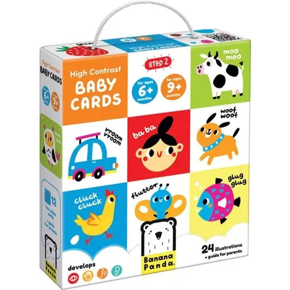 Banana Panda kontrasztos babakönyv kártyák – 6-9 hónapos kortól