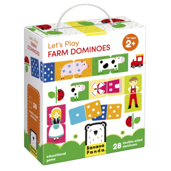 Farm dominó, képes dominó, klasszikus dominó, párosító puzzle, társasjáték