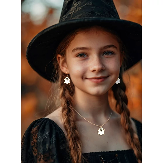Fülbevaló és nyaklánc halloween szett, szellemes