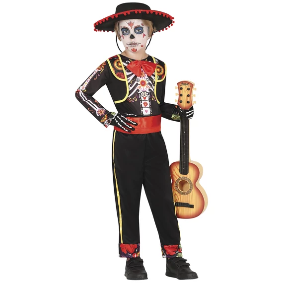 Mariachi csontváz jelmez, gyermek méret, 5 – 6 év