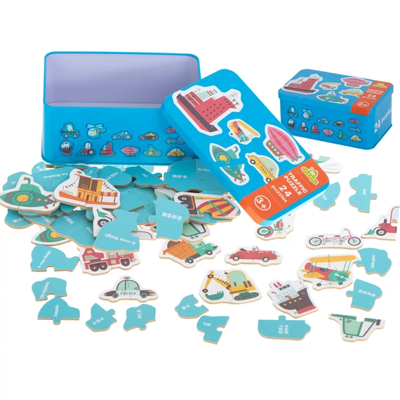 Fémdobozos autós puzzle