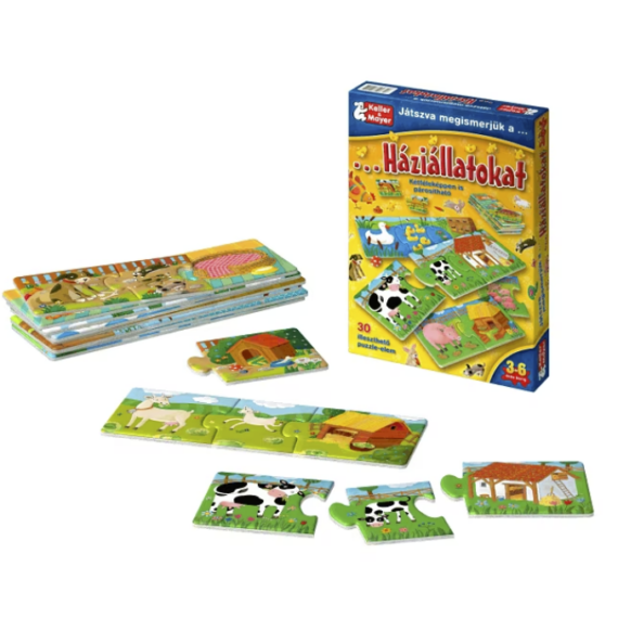 Játszva megismerjük a háziállatokat 30 darabos puzzle