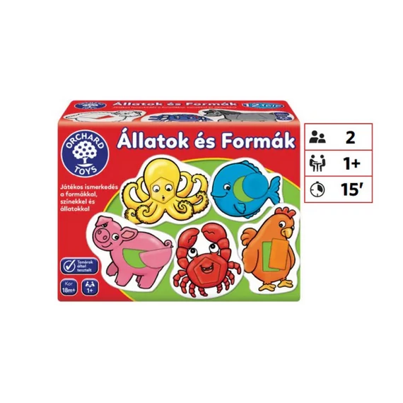 Állatok és formák készségfejlesztő játék - Orchard toys