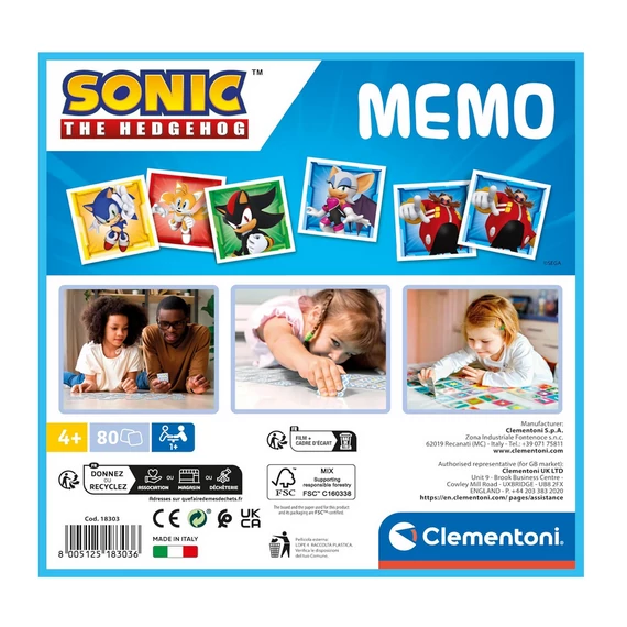 Sonic memóriajáték 80 db-os - Clementoni