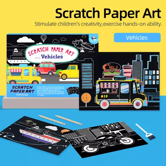 Scratch Paper Art- karckép készító-járművek