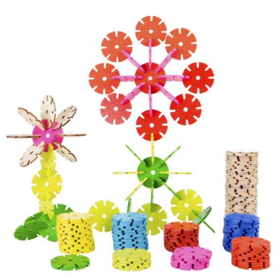 Virágos korong építő játék - (Small Foot - Steckblumen) - fejlesztő játék