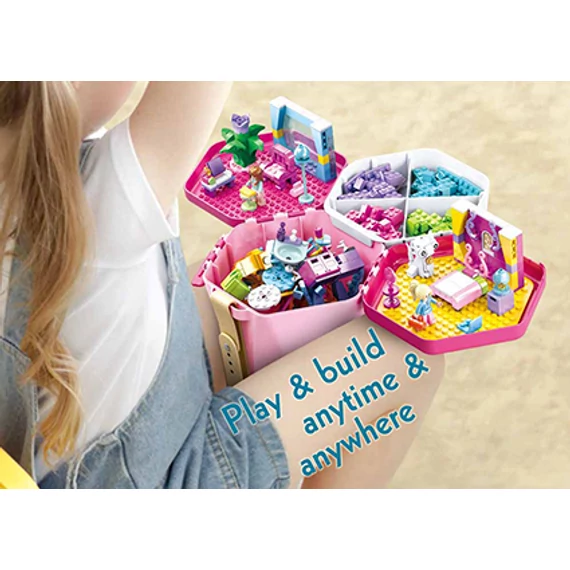 Sluban Bucket Bricks - Vödör kockákkal rózsaszín
