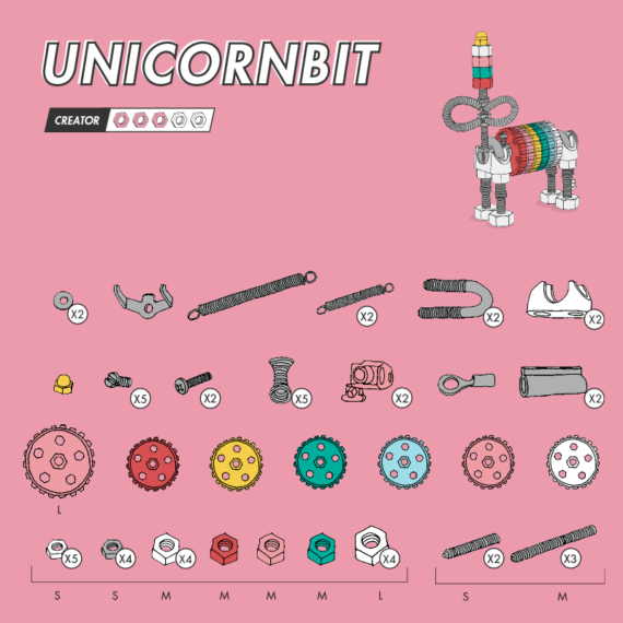 Unicornbit- Unikornis robot - Összeszerelő játék - Robokornis
