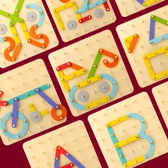 Creative Board - Fajáték - Montessori GeoBoard - Forma Puzzle 