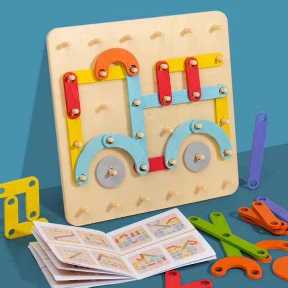 Creative Board - Fajáték - Montessori GeoBoard - Forma Puzzle 