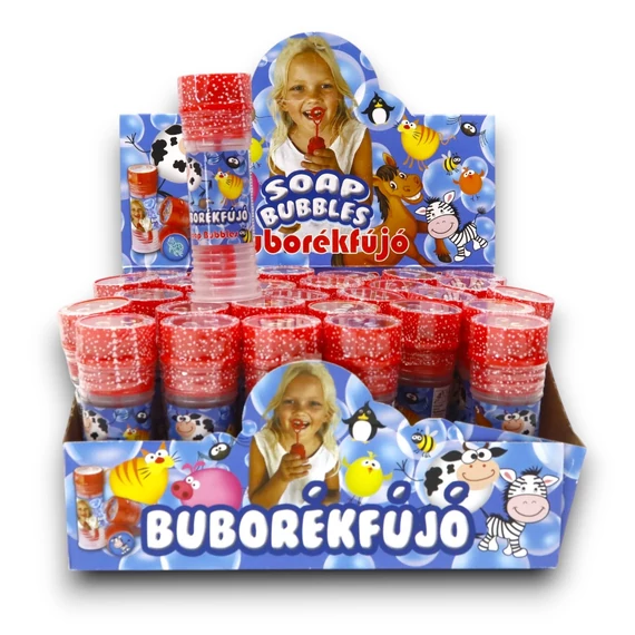 Buborékfújó tetején labirintus játékkal