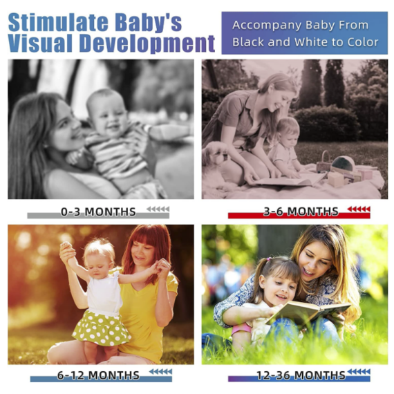 Vizuális észlelést fejlesztő képkártyák babáknak - kontrasztos fekete-fehér és színes képek ( Baby Visual Stimulus Cards)