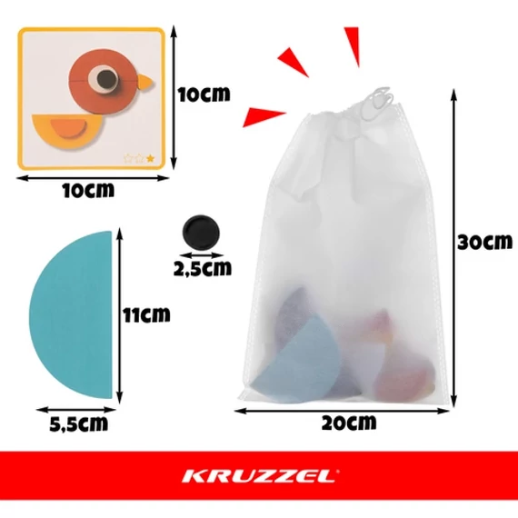 Logikai kirakó - Állatok geometria formákból - Kruzzel