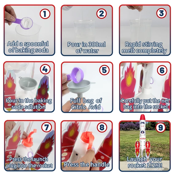 Vízsugár-rakéta tudományos kísérleti szett gyerekeknek