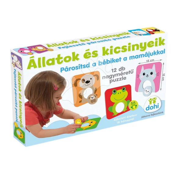 Állatok és kicsinyek - nagyméretű puzzle
