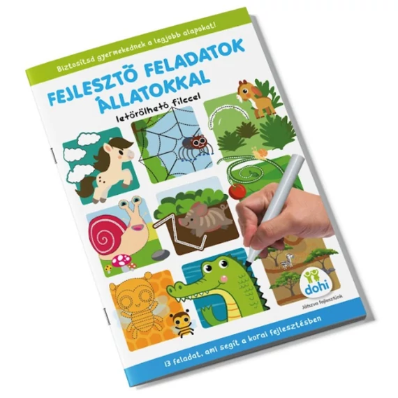 Fejlesztő feladatok állatokkal - letörölhető filccel