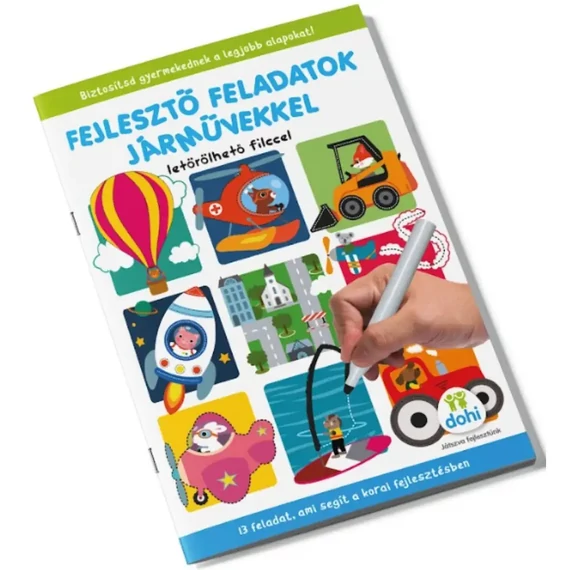 Fejlesztő feladatok járművekkel - letörölhető filccel