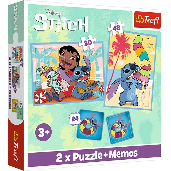 Lilo &amp; Stitch 2 az 1-ben Puzzle + memóriajáték