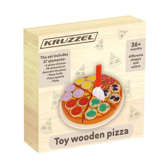 Vágható fa pizza készlet