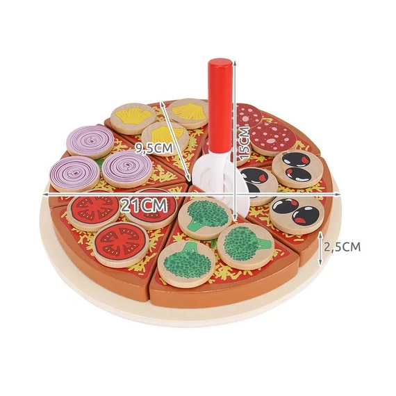 Vágható fa pizza készlet