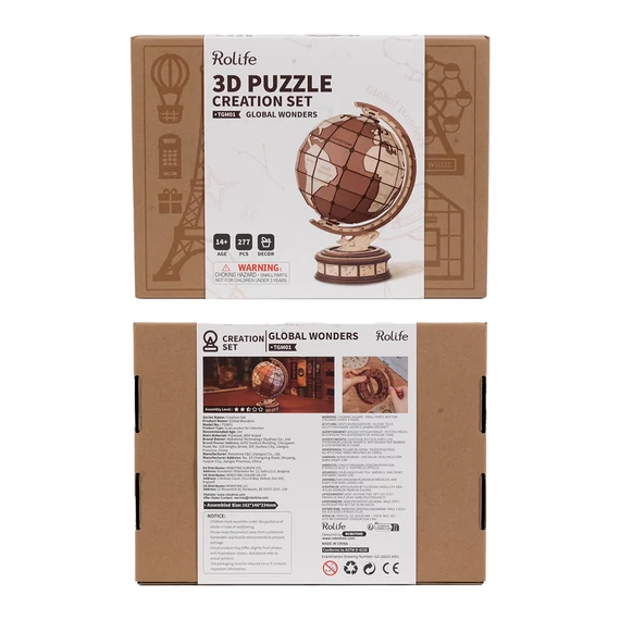 3D fa puzzle - Földgömb